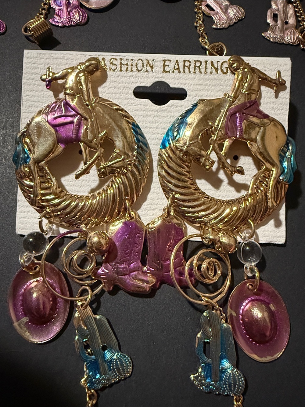 Cowboy Rodeo horse earrings pick your pair - Picture 4 of 4